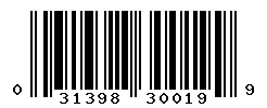 UPC barcode number 031398300199