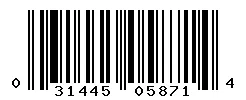 UPC barcode 031445058714
