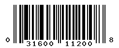UPC barcode number 031600112008