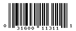 UPC barcode number 031600113111