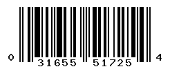 UPC barcode number 031655517254