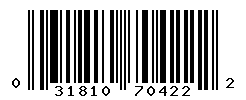UPC barcode number 031810704222