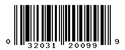 UPC barcode number 032031200999