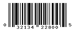 UPC barcode 032134228005