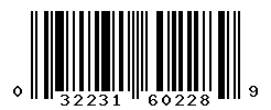 UPC barcode number 032231602289
