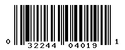 UPC barcode number 032244040191