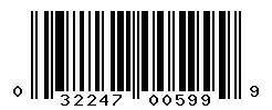 UPC barcode number 032247005999