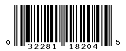 UPC barcode number 032281182045