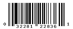 UPC barcode number 032281228361