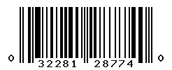 UPC barcode number 032281287740