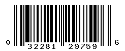 UPC barcode number 032281297596