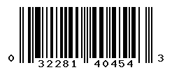 UPC barcode number 032281404543