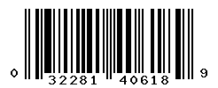 UPC barcode number 032281406189