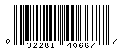 UPC barcode number 032281406677