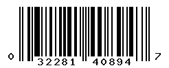 UPC barcode number 032281408947