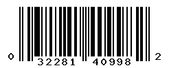 UPC barcode number 032281409982