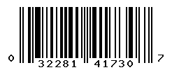 UPC barcode number 032281417307