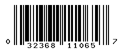 UPC barcode number 032368110657