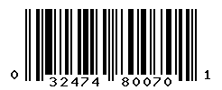 UPC barcode number 032474800701
