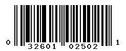 UPC barcode number 032601025021