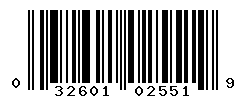 UPC barcode number 032601025519