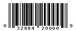 UPC barcode number 032884200009