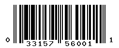 UPC barcode number 033157560011