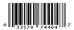 UPC barcode 033170744047