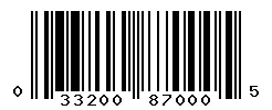 UPC barcode 033200870005