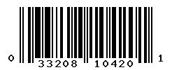 UPC barcode number 033208104201