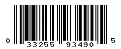 UPC barcode 033255934905