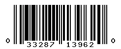 UPC 033287139620 barcode image