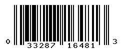 UPC 033287164813 barcode image