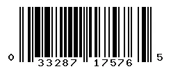UPC 033287175765 barcode image