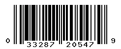 UPC 033287205479 barcode image