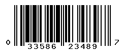 UPC barcode number 033586234897
