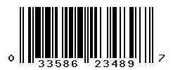 UPC 033586234897 barcode image