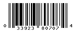 UPC barcode number 033923807074