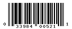 UPC barcode number 033984005211