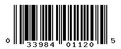 UPC 033984011205 barcode image