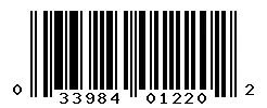 UPC 033984012202 barcode image