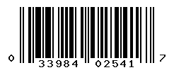 UPC barcode number 033984025417
