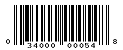 UPC barcode number 034000000548