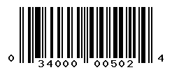 UPC barcode number 034000005024