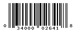 UPC barcode number 034000026418