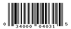 UPC barcode number 034000040315