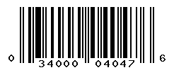 UPC barcode number 034000040476