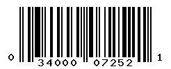 UPC barcode number 034000072521