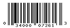 UPC barcode number 034000072613