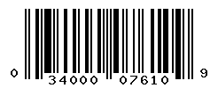 UPC barcode number 034000076109